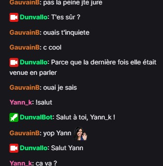 Exemple d'intervention du chatbot
